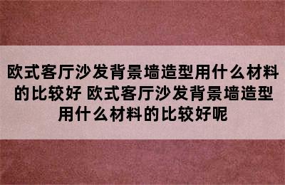 欧式客厅沙发背景墙造型用什么材料的比较好 欧式客厅沙发背景墙造型用什么材料的比较好呢